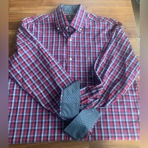 Tailorbyrd Red and Blue Plaid Button Down Shirt